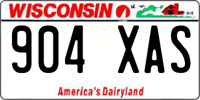 WI license plate 904XAS