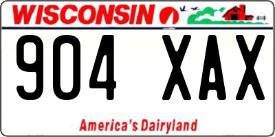 WI license plate 904XAX