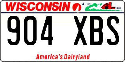 WI license plate 904XBS