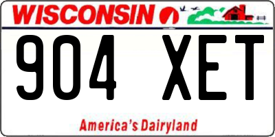 WI license plate 904XET
