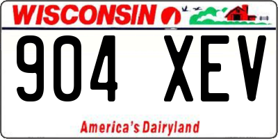 WI license plate 904XEV