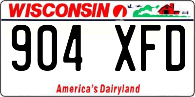 WI license plate 904XFD