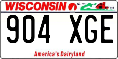 WI license plate 904XGE