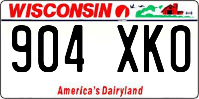 WI license plate 904XKO