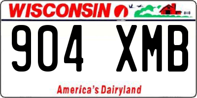 WI license plate 904XMB