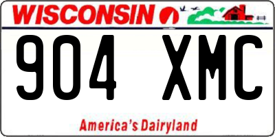 WI license plate 904XMC