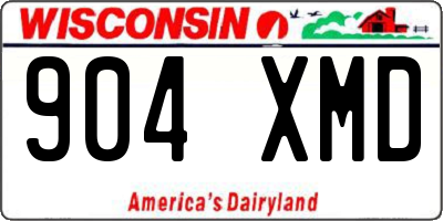 WI license plate 904XMD