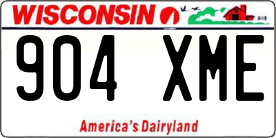 WI license plate 904XME