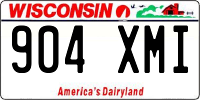 WI license plate 904XMI