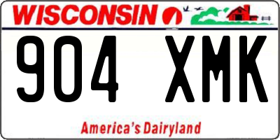 WI license plate 904XMK