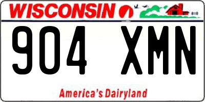 WI license plate 904XMN