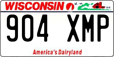 WI license plate 904XMP