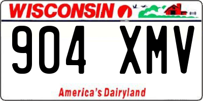 WI license plate 904XMV