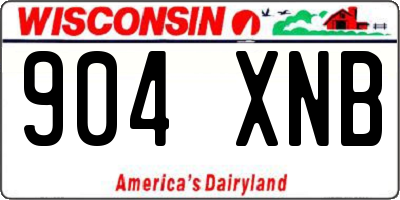 WI license plate 904XNB