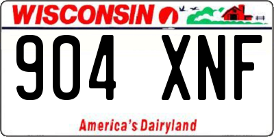 WI license plate 904XNF
