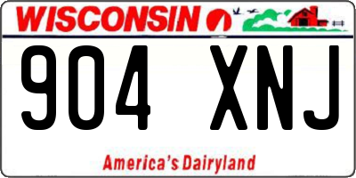 WI license plate 904XNJ