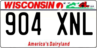 WI license plate 904XNL