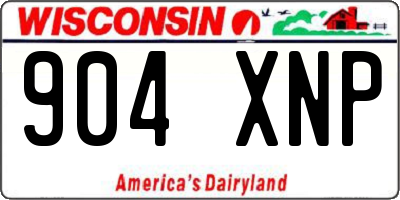 WI license plate 904XNP