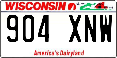 WI license plate 904XNW