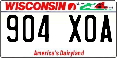 WI license plate 904XOA