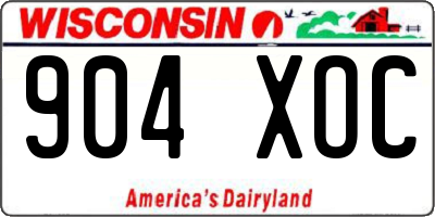 WI license plate 904XOC