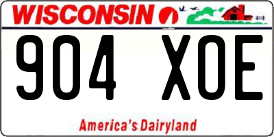 WI license plate 904XOE