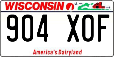 WI license plate 904XOF