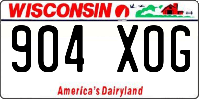 WI license plate 904XOG
