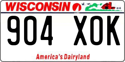 WI license plate 904XOK