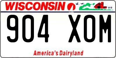 WI license plate 904XOM