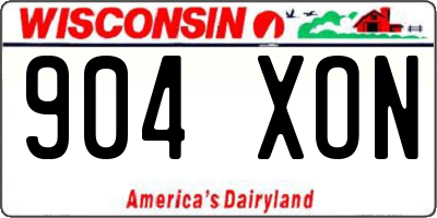 WI license plate 904XON
