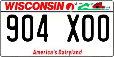 WI license plate 904XOO