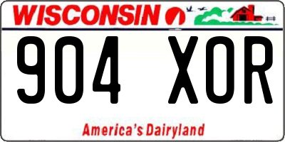 WI license plate 904XOR