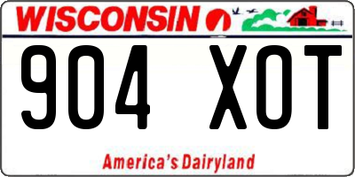 WI license plate 904XOT
