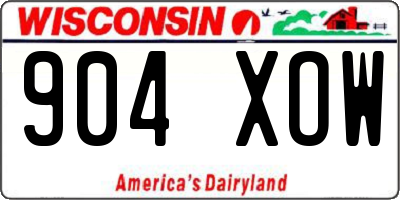 WI license plate 904XOW