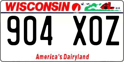 WI license plate 904XOZ