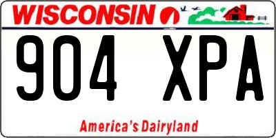 WI license plate 904XPA