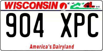 WI license plate 904XPC