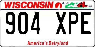 WI license plate 904XPE