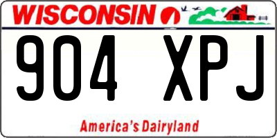 WI license plate 904XPJ