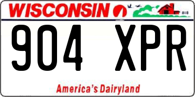 WI license plate 904XPR