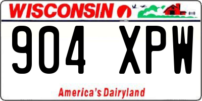 WI license plate 904XPW