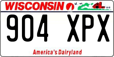 WI license plate 904XPX