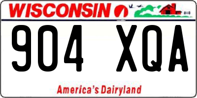 WI license plate 904XQA