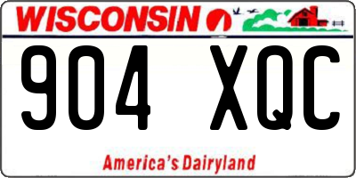 WI license plate 904XQC
