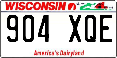 WI license plate 904XQE