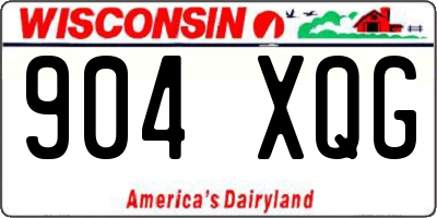 WI license plate 904XQG