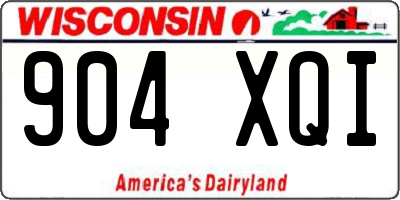 WI license plate 904XQI