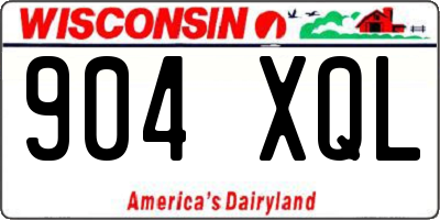 WI license plate 904XQL