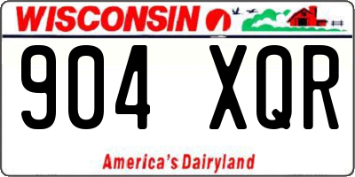 WI license plate 904XQR